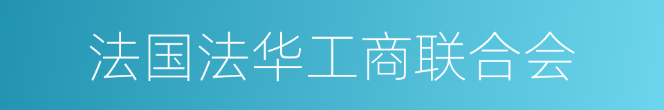 法国法华工商联合会的同义词