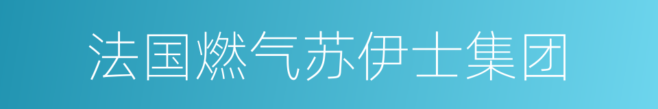 法国燃气苏伊士集团的同义词