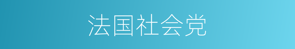 法国社会党的同义词