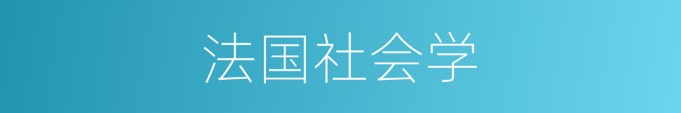 法国社会学的同义词