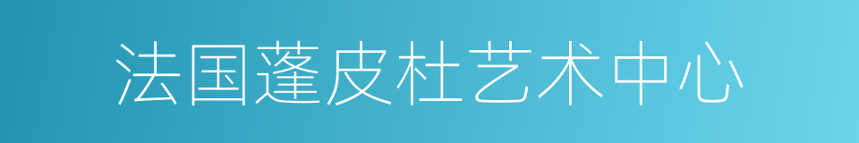 法国蓬皮杜艺术中心的同义词