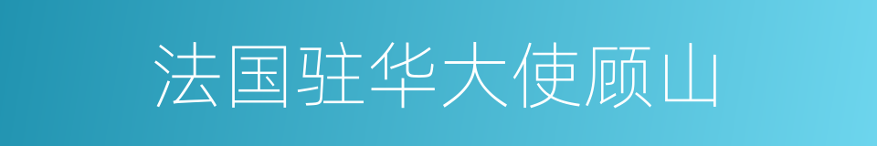 法国驻华大使顾山的同义词