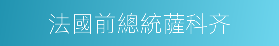 法國前總統薩科齐的同義詞