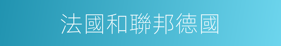 法國和聯邦德國的同義詞