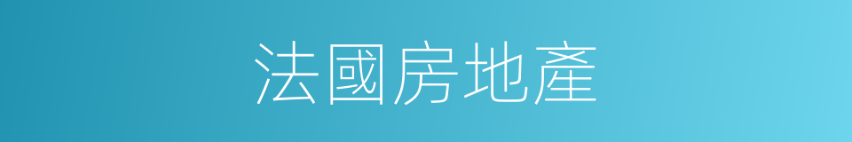 法國房地產的同義詞