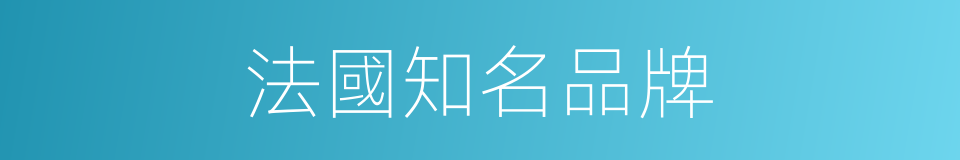 法國知名品牌的同義詞