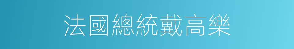 法國總統戴高樂的同義詞