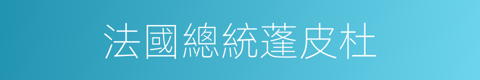 法國總統蓬皮杜的同義詞