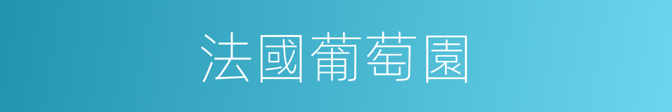 法國葡萄園的同義詞