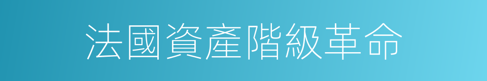 法國資產階級革命的意思