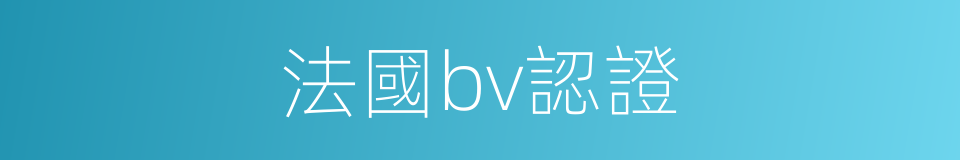 法國bv認證的同義詞