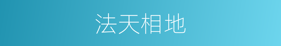 法天相地的同义词