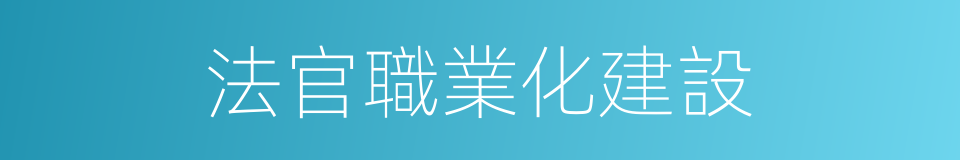 法官職業化建設的同義詞