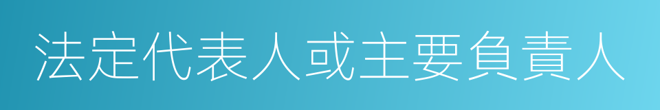 法定代表人或主要負責人的同義詞