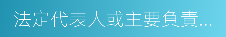 法定代表人或主要負責人的姓名的同義詞