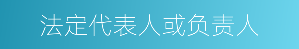 法定代表人或负责人的同义词