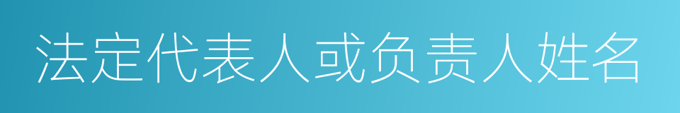 法定代表人或负责人姓名的同义词