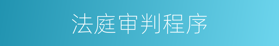 法庭审判程序的同义词