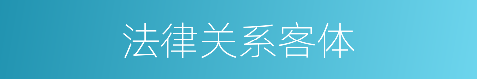 法律关系客体的意思