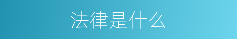法律是什么的同义词