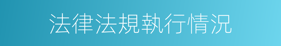 法律法規執行情況的同義詞