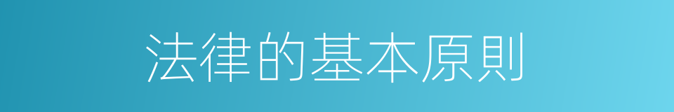 法律的基本原則的同義詞
