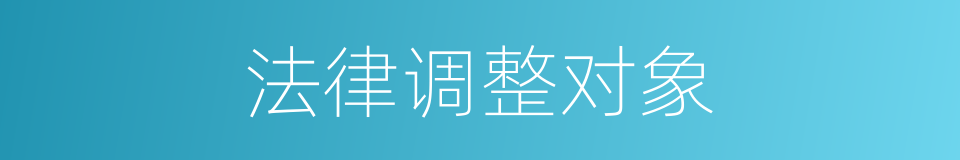 法律调整对象的同义词