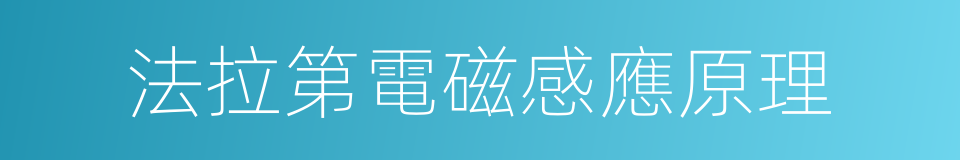 法拉第電磁感應原理的同義詞