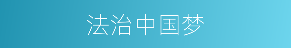 法治中国梦的同义词