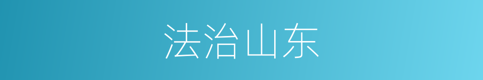 法治山东的同义词