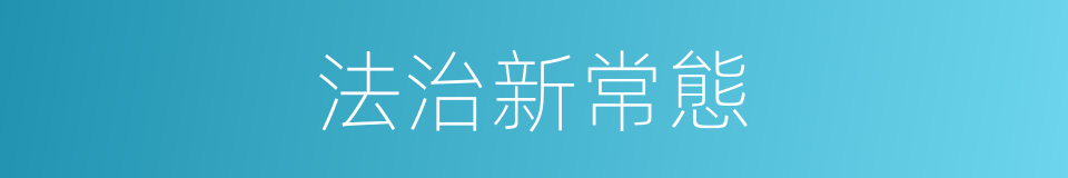 法治新常態的同義詞