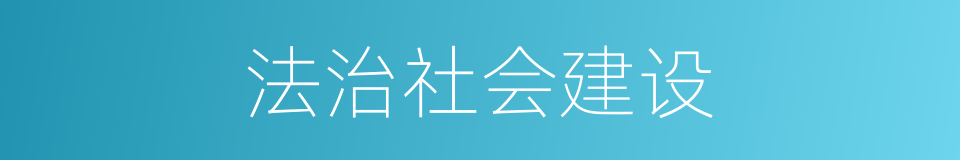 法治社会建设的同义词