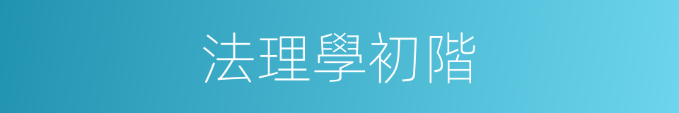 法理學初階的同義詞