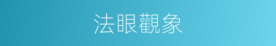 法眼觀象的同義詞