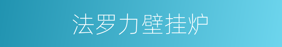 法罗力壁挂炉的同义词