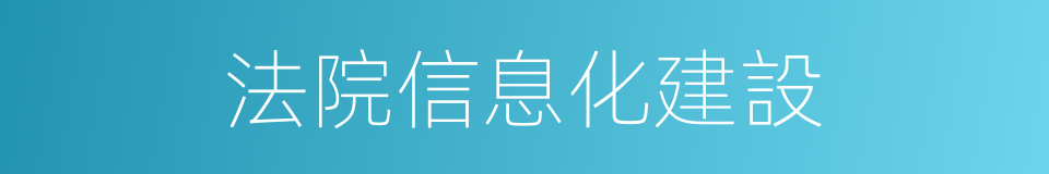 法院信息化建設的同義詞