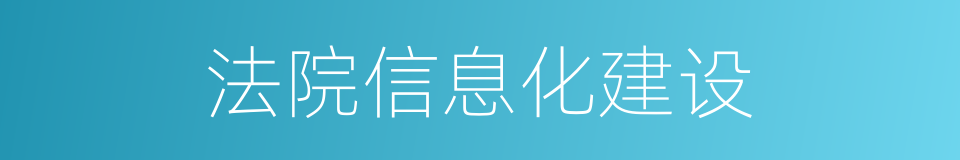 法院信息化建设的同义词