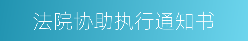 法院协助执行通知书的同义词