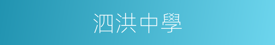 泗洪中學的同義詞