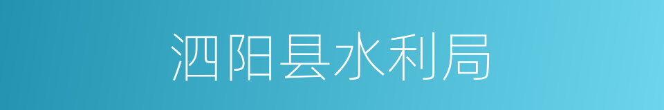 泗阳县水利局的同义词
