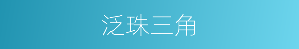 泛珠三角的同义词