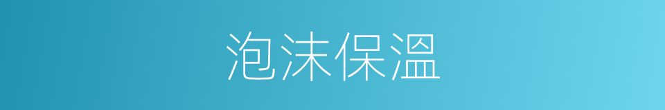泡沫保溫的同義詞