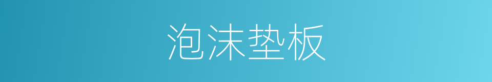 泡沫垫板的同义词