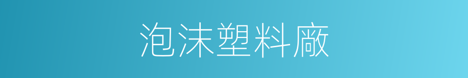 泡沫塑料廠的同義詞