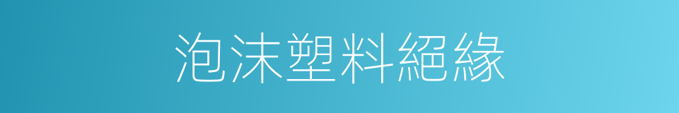 泡沫塑料絕緣的同義詞