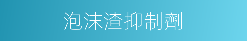 泡沫渣抑制劑的同義詞