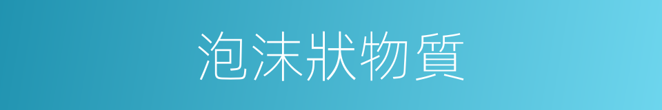 泡沫狀物質的同義詞