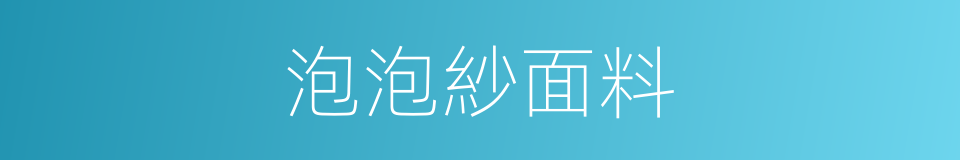 泡泡紗面料的同義詞