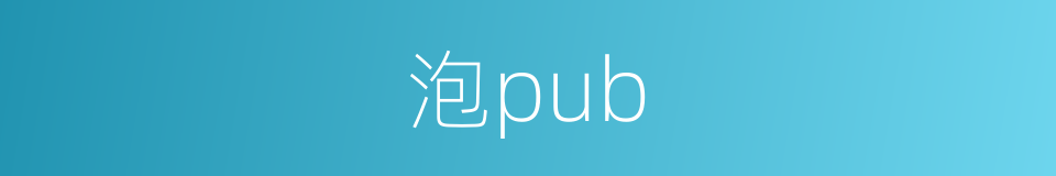 泡pub的同义词