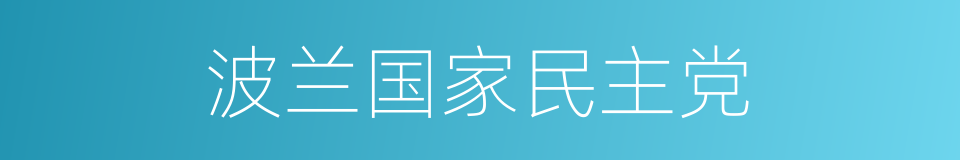 波兰国家民主党的同义词